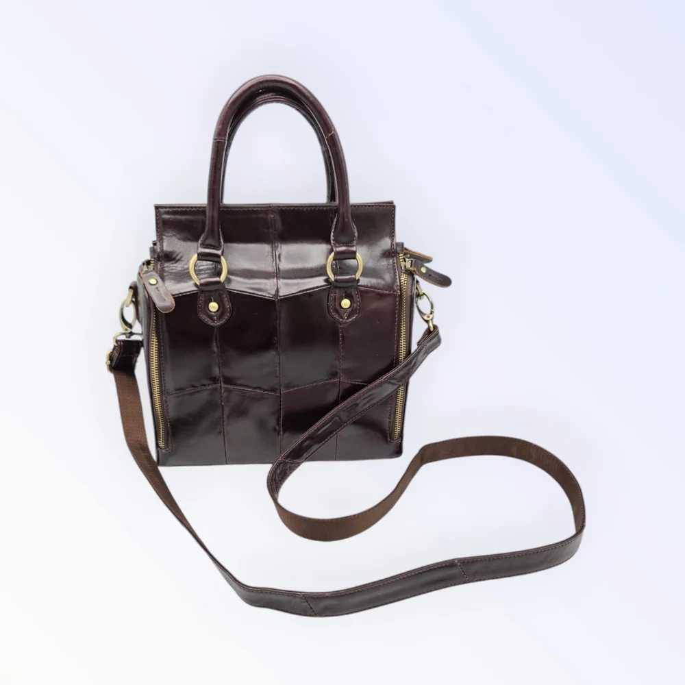 Cobbler Legend Brown Leather Bag Crossbody Satchel Organizer Purse - Picture 5 of 16